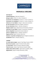 Eros puglielli interpreti e personaggi: Cv Manuela Arcuri Cannizzo Management