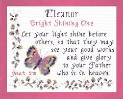 Eleanor Name Blessings Personalized Cross Stitch Design From Joyful Expressions Cross Stitch Designs Personalized Cross Cross Stitch