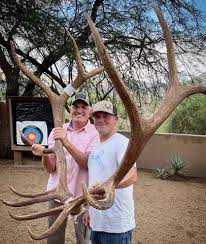 The legend @randy.ulmer and i holding one of his GIANT Archery Bulls  @gametrailtaxidermy #bulls_deep #gametrailtaxidermy #elkhuntersbrand