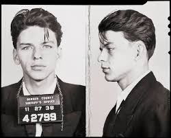 Frank Sinatra mugshot, 1938. Aged 23. Arrested for flirting in Bergen  County, New Jersey