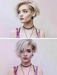 White Short Edgy Asymmetrical Hair Crop Hair Short Cropped Hair Short Hair Styles
