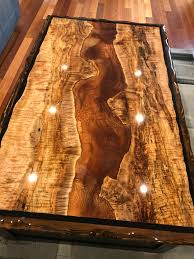 The list of the best epoxy for river table…. Spalted Maple And Epoxy River Table Top Edge Is Stained Cedar Woodworking