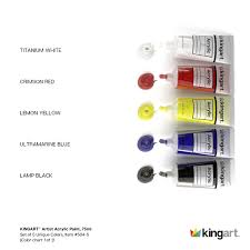 pro artist acrylic paint set of 5 unique colors