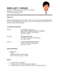 Educational background, which would be important as you will likely have little professional experience. Example Of Resume Format For Job Example Format Resume Resumeformat Job Resume Format Cv Resume Sample Sample Resume Format