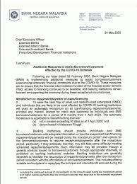 Contoh surat rasmi permohonan lanjutan moratorium. Rasmi Penangguhan Bayaran Balik Pinjaman Bank Selama 6 Bulan Automatik