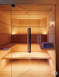 Tour Director Michael Bay S Modern Three Story Home In California Sauna Design Modern Saunas Sauna Steam Room