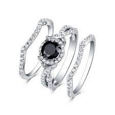 Find Cheap Wedding Ring Sets Under 100 From Our Matching His And Her Bridal Sets Col Cheap Wedding Rings Sets Black Diamond Ring Colored Stone Engagement Rings