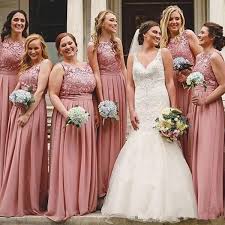 Blush Pink Jewel Sleeveless Plus Size A Line Chiffon Party Gowns With Lace Applique Back Zipper Floor Length Custom Made Elegant Formal Gown Watters