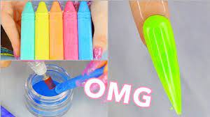 Making Custom Acrylic Powders Using Chalk Again Youtube Acrylic Powder Chalk Acrylic
