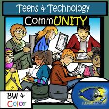 Teens and Technology Clip-Art (14 pc.: 7 BW and 7 Color)! | Teaching  Resources
