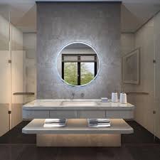 The frame measures 47cm x 30cm and the mirror itself measures 35cm x 18cm. Backlit Round Mirror