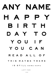 Eye Chart Old Age Funny Personalised Birthday Card In 2019