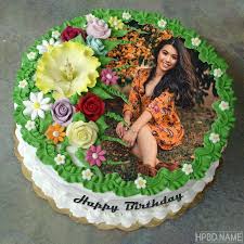 Photo Editing Personal Photo Birthday Cake With Photo Frame Design Cute Floral Birthday Cake With Photos In 2020 Birthday Cake With Photo Photo Cake Birthday Wishes With Photo