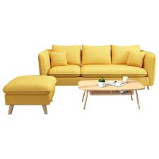 Supply Luxury Living Room Furniture Sofa Sets Yellow Fabric Cloth Sectionals Sofas Factory Quotes Oem