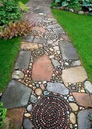 Rock Garden Design Ideas Vary In Sizes Types Of Green And Flowering Plants And Color Combinations Rock Garden Landscaping Backyard Landscaping Mosaic Walkway