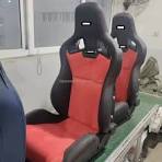 Hot Selling Racing Seat Universal Red/Blue Fabric Cloth Carbon Fiber Reclinable Double Bucket Seat