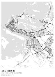 Abu Dhabi City Print Map Abudhabi