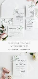 Modern Bohemian Wedding Set Botanical Diy Wedding Invite Printable Greenery Suite Simple Wedding Invitations Editable Wedding Set With Images Cheap Wedding Invitations Fun Wedding Invitations Simple Wedding Invitations