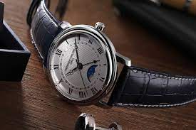 Frederique constant slimline leather mens watch. Accessible Luxury As Defined By The New Frederique Constant Classics Moonphase Automatic Monochrome Watches