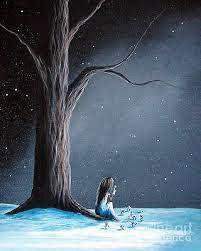 Illustration digital art painting, crying woman sewing broken heart shape, presenting to broken hearted woman try to mend her feeling. Lonely Girl Paintings Fine Art America