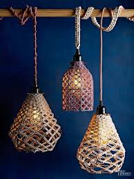 Feed the pendant light through the holes. Diy Macrame Pendant Light Fixture Diy Pendant Light Diy Pendant Macrame Diy