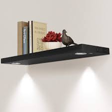 This floating wall shelf is perfect for any room of your home.low cost. Costway Floating Wall Mounted Shelves Built In Led Light Display Shelf Black Size 2 120 X 4 X 24 Cm Buy Online In Botswana At Botswana Desertcart Com Productid 91978307