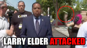 Videos of the incident appear to show an egg being thrown toward elder as he walked through the venice neighborhood with members of his campaign team during a trip to the community to address the homeless crisis. R6rqcu9ql 7sam