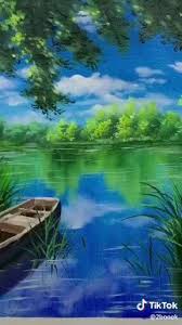 Tableau De Journee Aux Bords De L Eau Landschaftsbilder Landschaftsmalerei Landschaften Malen