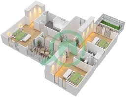 5 bed legacy vastu villa district 1 jumeraih park. Floor Plans For Type 3vs 3 Bedroom Villas In Legacy Small Bayut Dubai