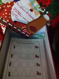 17 12 14 Elf School Box Pre Handwriting Shape Sheets Magical Christmas Christmas Magic Christmas Elf