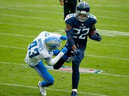 Henry also caught both his targets for five yards and the veteran running back had another big day for the titans and fantasy owners. Video Derrick Henry Sends Defender Flying With Vicious Stiff Arm Insider