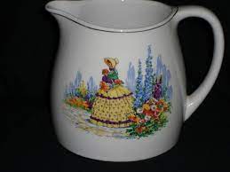 Crinoline Lady Porcelain Jug Nelson Ware England Pottery Vintage Bone China Porcelain