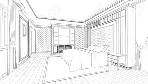 The easiest way to draw a vanishing point is to draw a line that will anamorphosis is the technique used to distort a picture in such a way that from a vantage point it looks correct. Interior Design Of Modern Classic Style Bedroom 3d Outline Sketch Stock Photo Picture And Royalty Free Image Image 134729887