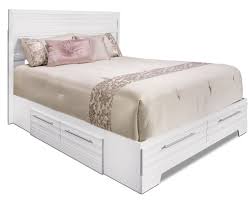 Kate moon upholstered bed with storage, full size frame, light grey velvet. Olivia Full Platform Storage Bed White The Brick