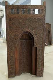a wooden portable mihrab from the mausoleum of sayyidah ruqayyah geometric design islamic art architecture