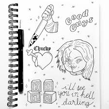 Chucky Child S Play Tattoo Design Flash Sheet Artbylitzy Movie Tattoos Sharpie Drawings Drawings Pinterest