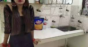 Toilet sex with Sana and her husband - Fingered action in the kitchen