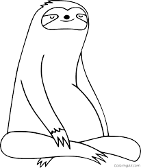 If the 'download' 'print' buttons don't work, reload this page by f5 or command+r. Easy Cartoon Sloth Coloring Page Coloringall