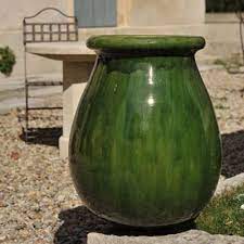 jarre a biot tradition couleur verte emaillee d 54xh 70 cm poterie de la madeleine pots en terre cuite poterie jardin terre cuite vase anduze