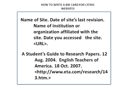 When citing a web page, include the author's name, title of the web page or article, the date the page or article was accessed and the full url to the source. A Guide To Preparing Note Cards And Bibliography Cards Ppt Video Online Download