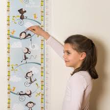 personalised monkey height chart childrens height chart