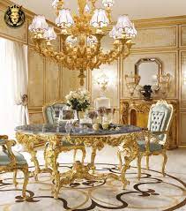 Great selection of gold dining room table sets. Gold Leaf Gilding Luxury Dining Table Royalzig