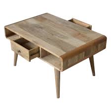 Part sculpture, part table, all artisanal. Curved Oak Ish Coffee Table Modern Furniture Wood Coffee Tables