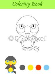 Baby hamster in the palm coloring page from hamsters category. Coloring Page Happy Little Baby Toucan Printable Coloring Book For Stock Vector Crushpixel