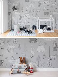 Camping Trip Grey Kinderzimmer Tapete Kinderzimmer Kinder Zimmer