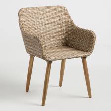 Natural All Weather Wicker Blanca Outdoor Patio Dining Chair By World Market Outdoor Dining Chairs Wicker Dining Chairs Outdoor Dining