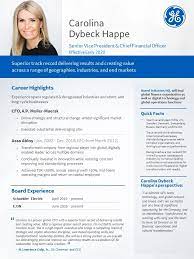 To develop/implement robust, effective and efficient finance protocols and practice that enables longer term financial planning. Ge Names Carolina Dybeck Happe As Chief Financial Officer Business Wire