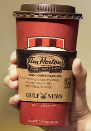 (twitter/@d0nkz) cbc news has reached out to the henderson highway tim. Hourly Headlines A New Qr Code Every Day Coffee Cup Sleeves Cup Sleeve Tim Hortons Coffee