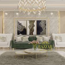مجلس نساء علي طراز نيوكلاسيك تم طلاء الجدران باللون البيج والابيض واختيار الكنب باللون decor home living room living room design decor living room sofa design