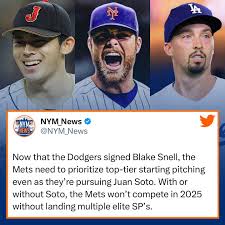 The Dodgers unexpectedly signed ace Blake Snell last night for 5 years,  $182M — a stark reminder that you can never have enough pitching in MLB.  Despite just winning the World Series,